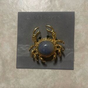 Talbots crab gold toned brooch